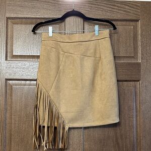 Tan Fringe Women's Skirt